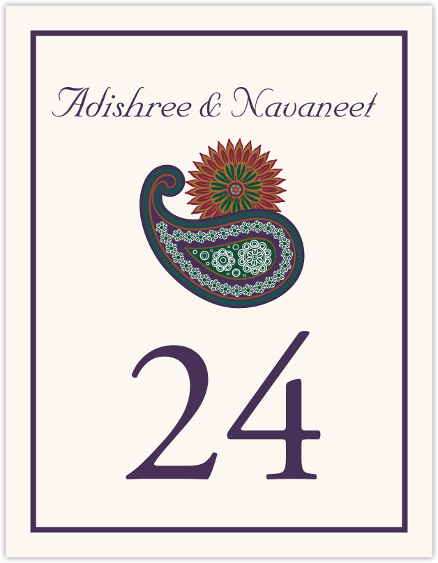 Paisley Sun  Table Numbers