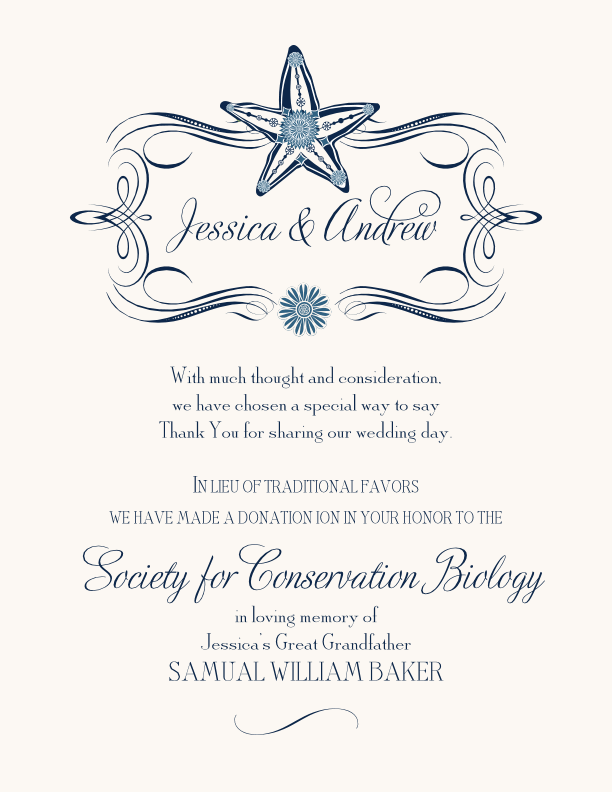 Paisley Ocean Starfish Flourish  Donation Cards