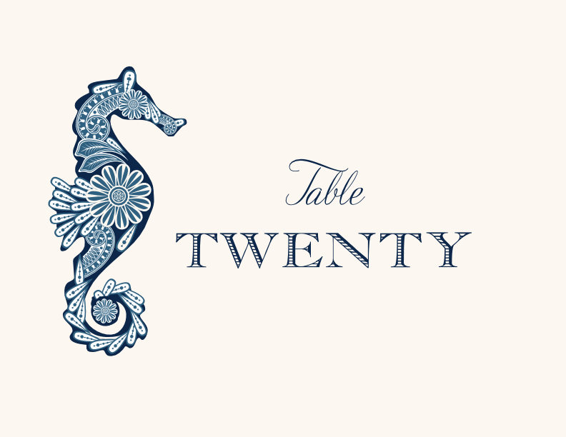 Paisley Seahorse  Table Names