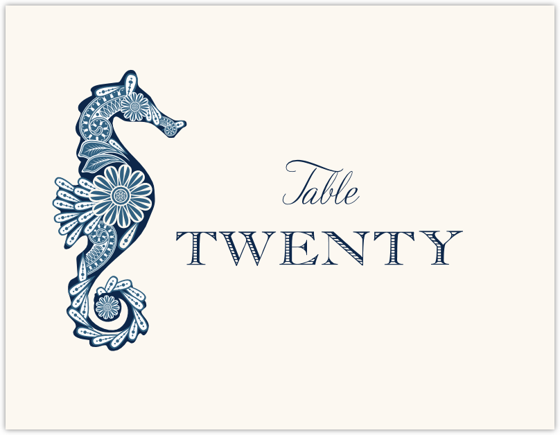 Paisley Seahorse  Table Names