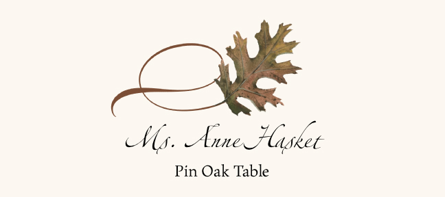 Assorted Twisty Leaves  Place Cards