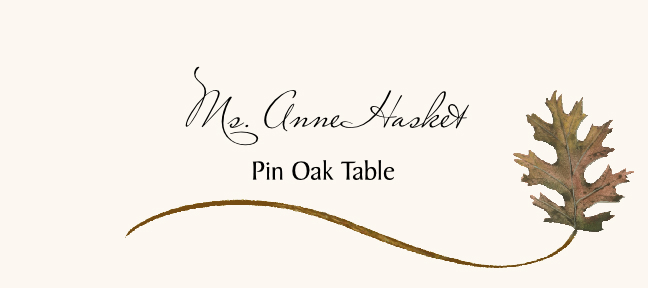 Assorted Wispy Leaves  Place Cards