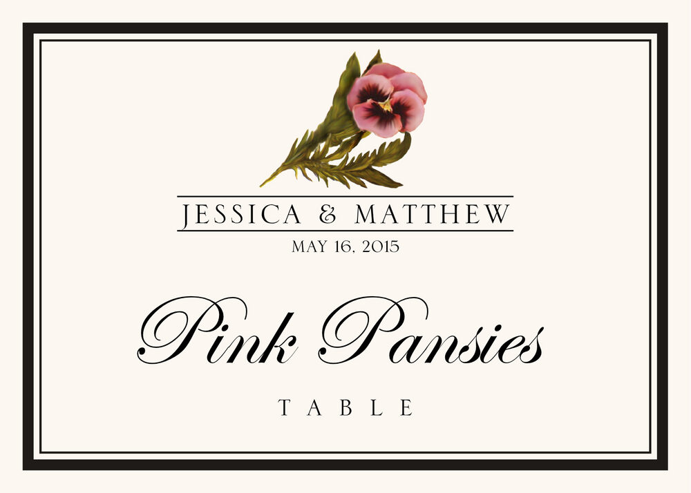 Assorted Flowers and Monogram  Table Names