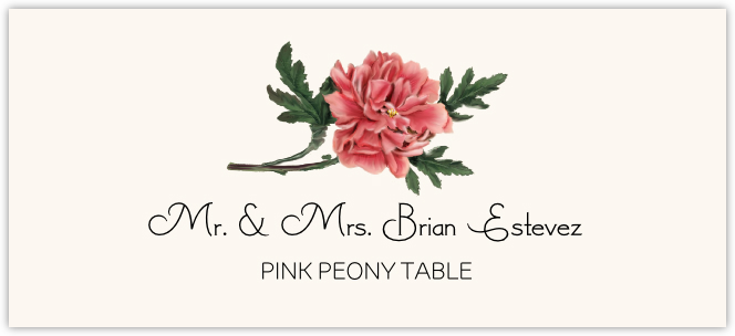 Pink Peony  Place Cards