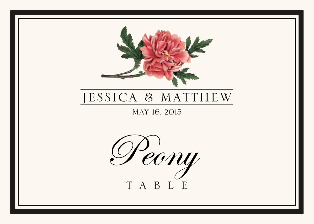 Assorted Flowers and Monogram  Table Names