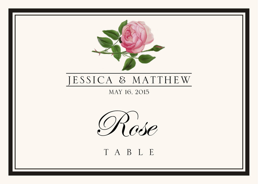 Assorted Flowers and Monogram  Table Names