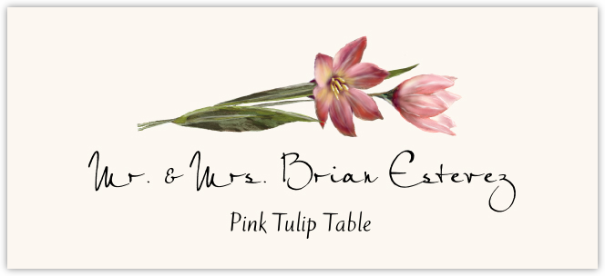 Pink Tulip  Place Cards