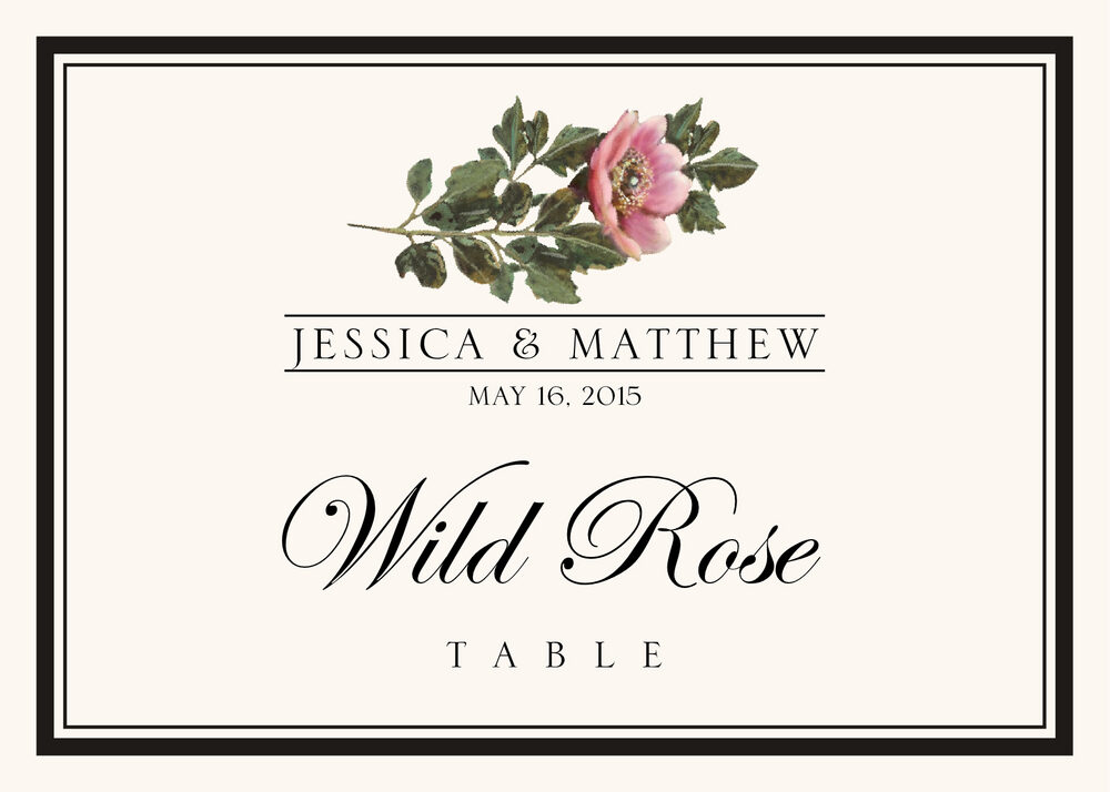 Assorted Flowers and Monogram  Table Names