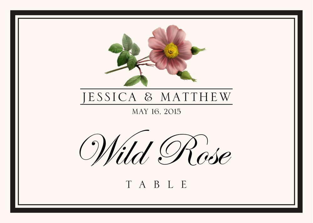 Assorted Flowers and Monogram  Table Names
