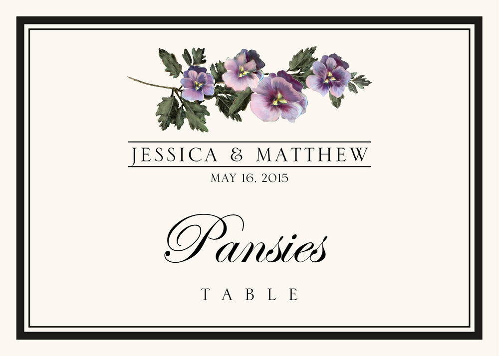 Assorted Flowers and Monogram  Table Names