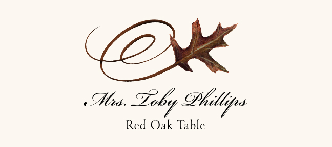 Assorted Swirly Leaves  Place Cards