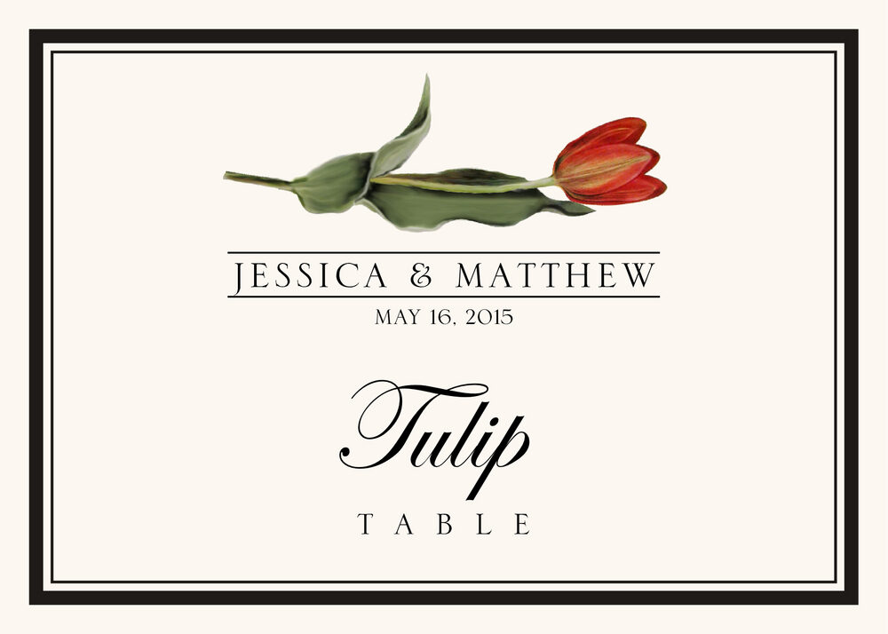 Assorted Flowers and Monogram  Table Names