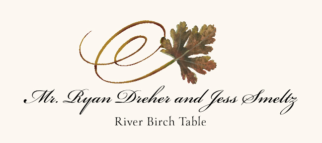 Assorted Swirly Leaves  Place Cards