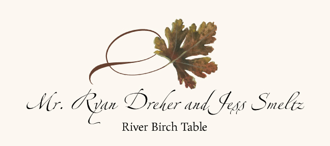 Assorted Twisty Leaves  Place Cards