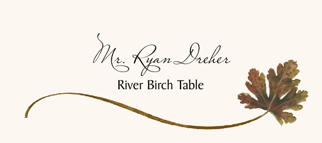 Assorted Wispy Leaves  Place Cards