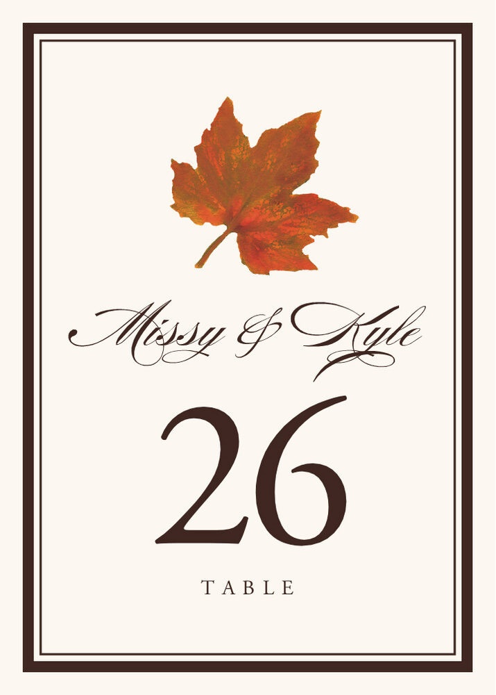 Colorful Leaves Assortment 01  Table Numbers