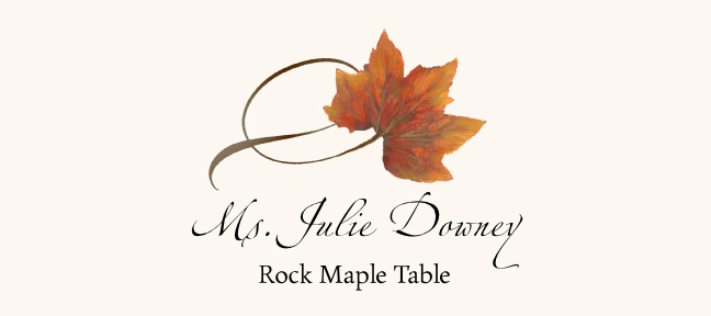 Assorted Twisty Leaves  Place Cards