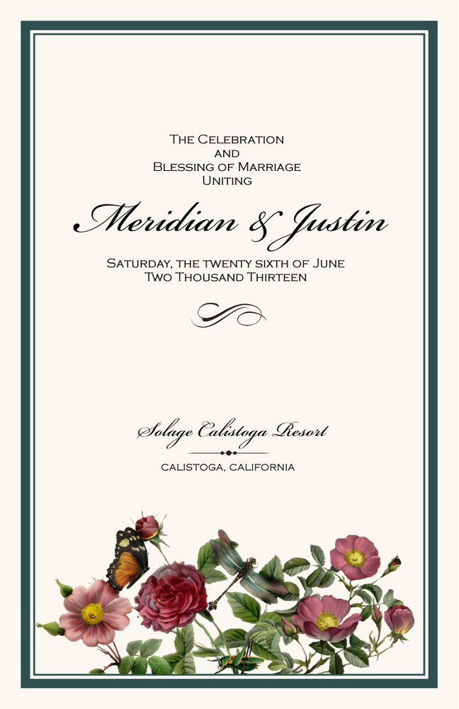 Rose Garden  Wedding Programs