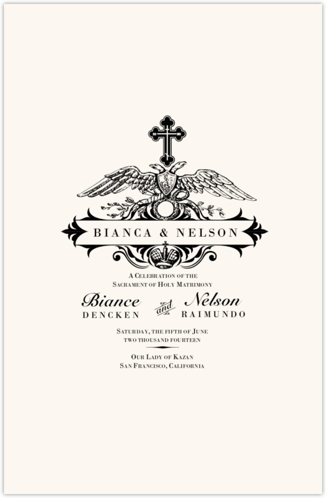 Orthodox Eagle & Cross  Wedding Programs