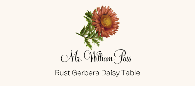 Assorted Flowers  Place Cards
