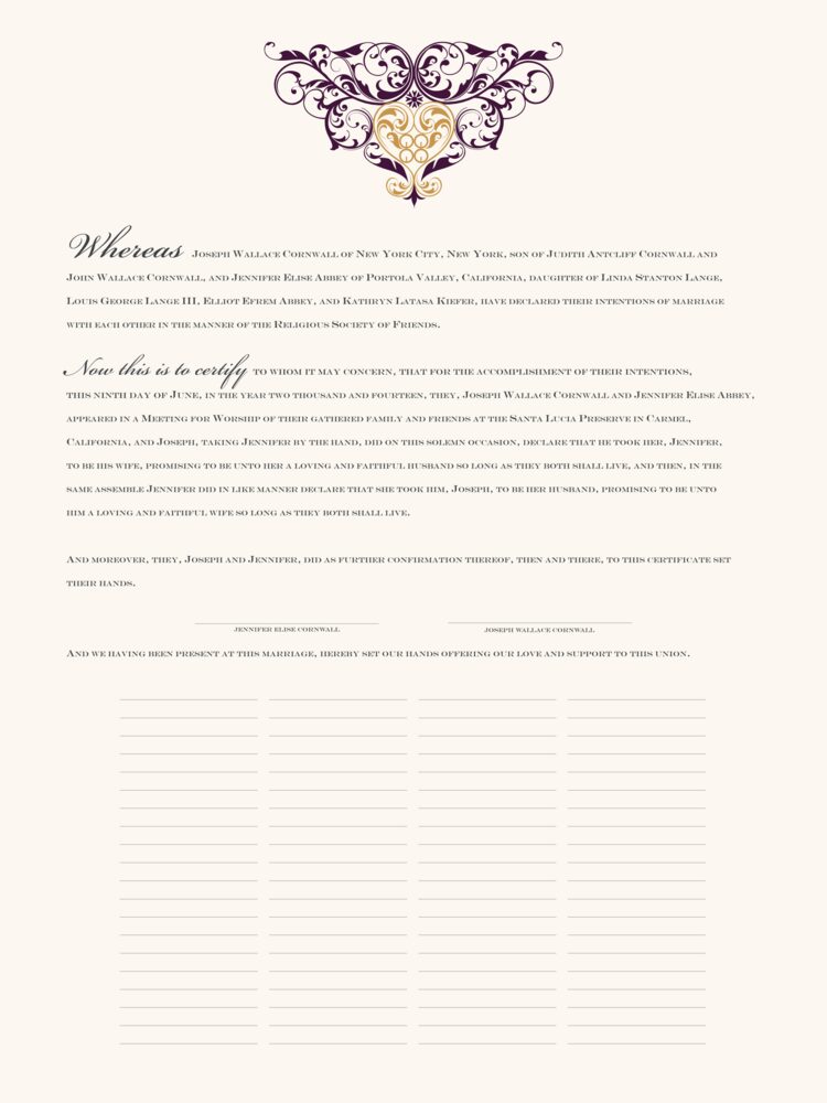 Sankofa Heart  Wedding Certificates