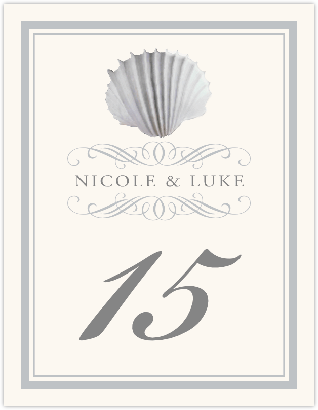 Silver Scallop Swirl  Table Numbers