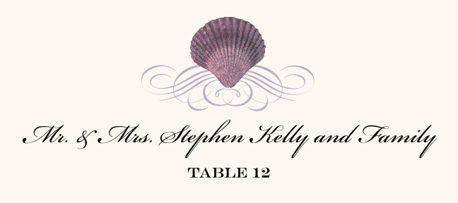 Seashell Scallop Swirl  Place Cards