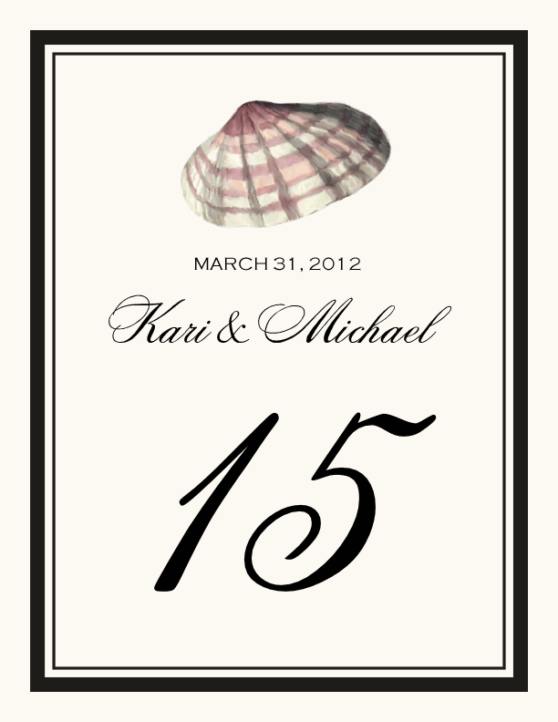 Antique Seashell Collector  Table Numbers