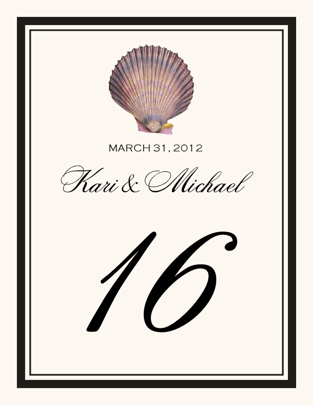 Antique Seashell Collector  Table Numbers