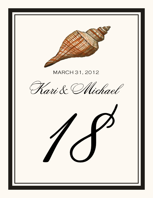Antique Seashell Collector  Table Numbers