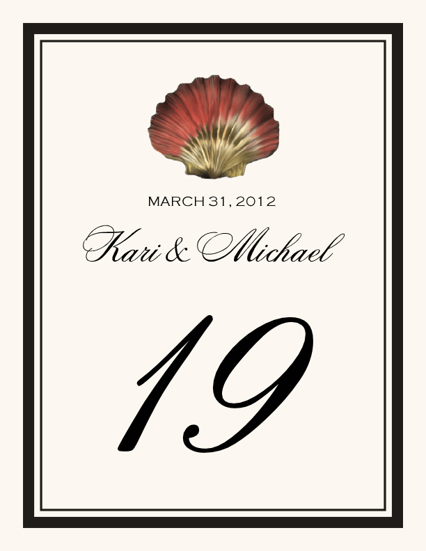 Antique Seashell Collector  Table Numbers