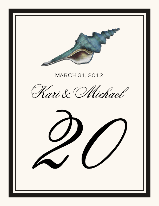 Antique Seashell Collector  Table Numbers