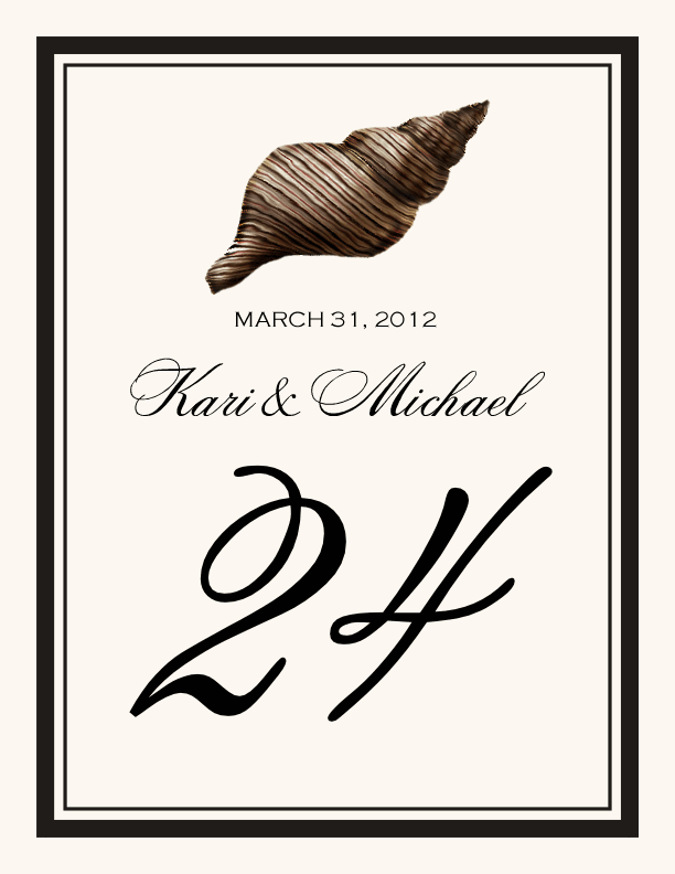 Antique Seashell Collector  Table Numbers