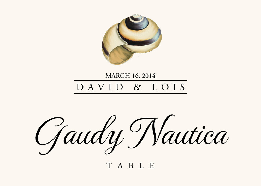 Seashell Assortment  Table Names