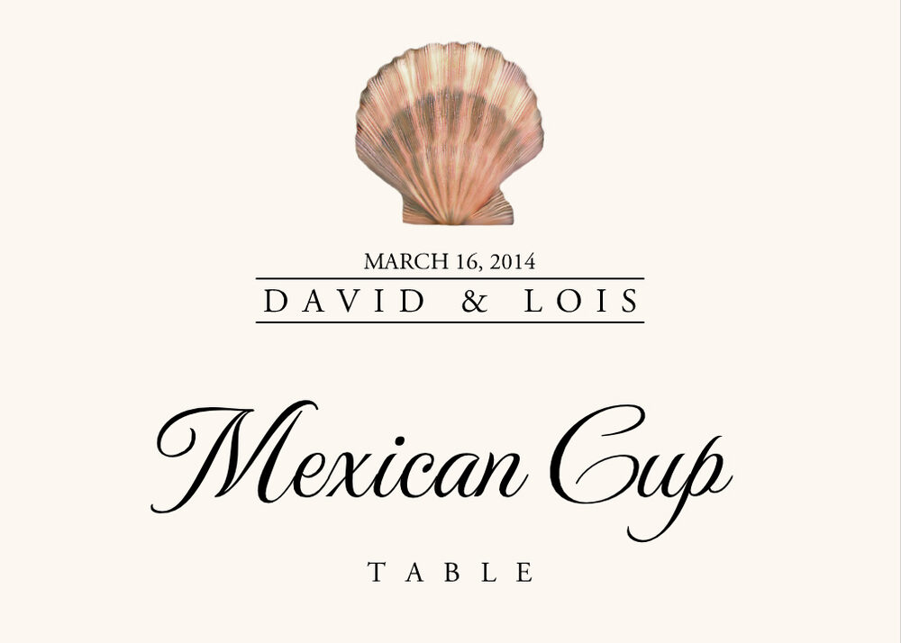 Seashell Assortment  Table Names