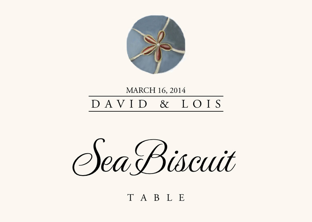 Seashell Assortment  Table Names