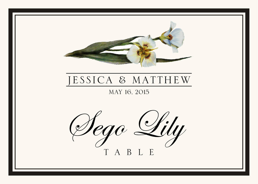Assorted Flowers and Monogram  Table Names