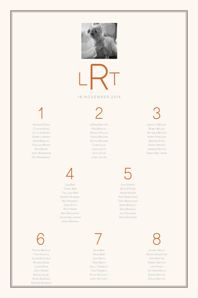 Simple Affair Photography  Seating Charts