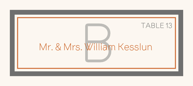 Brownstone Monogram  Place Cards