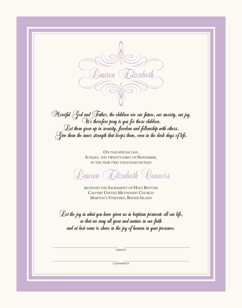 Simples Lines  Baby Certificates