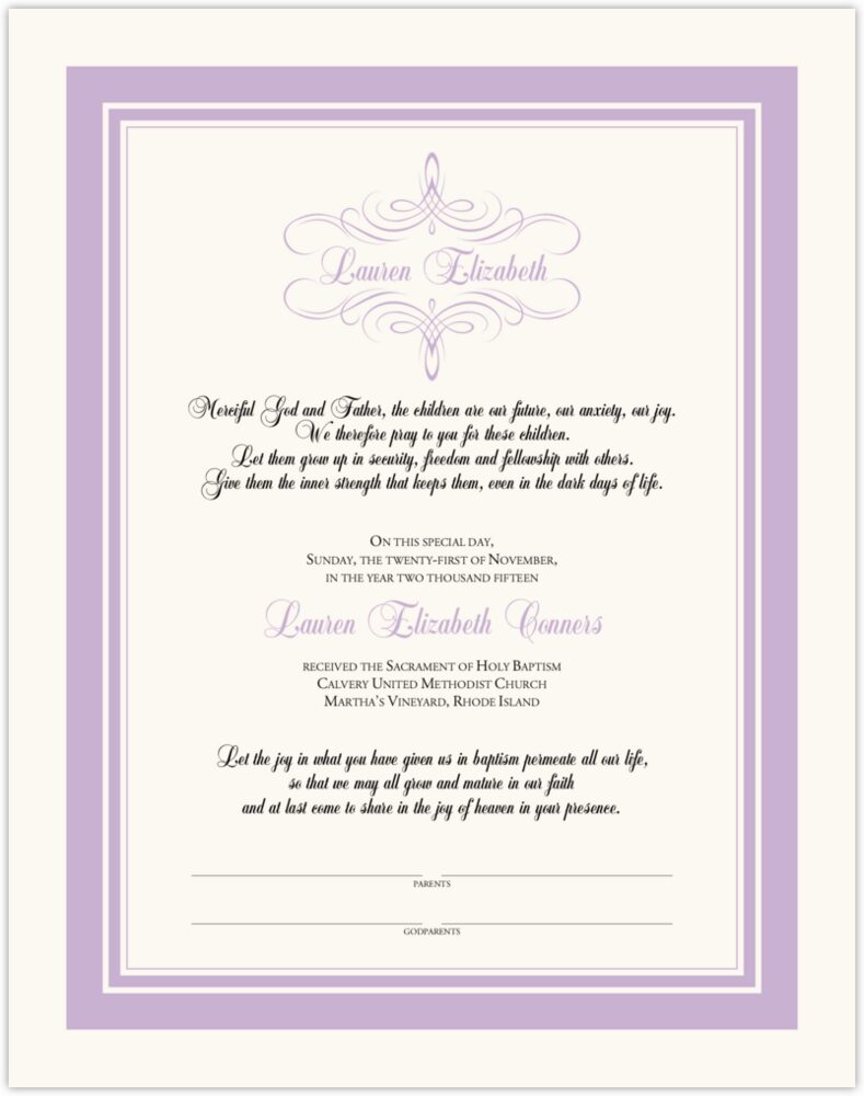 Simples Lines  Baby Certificates