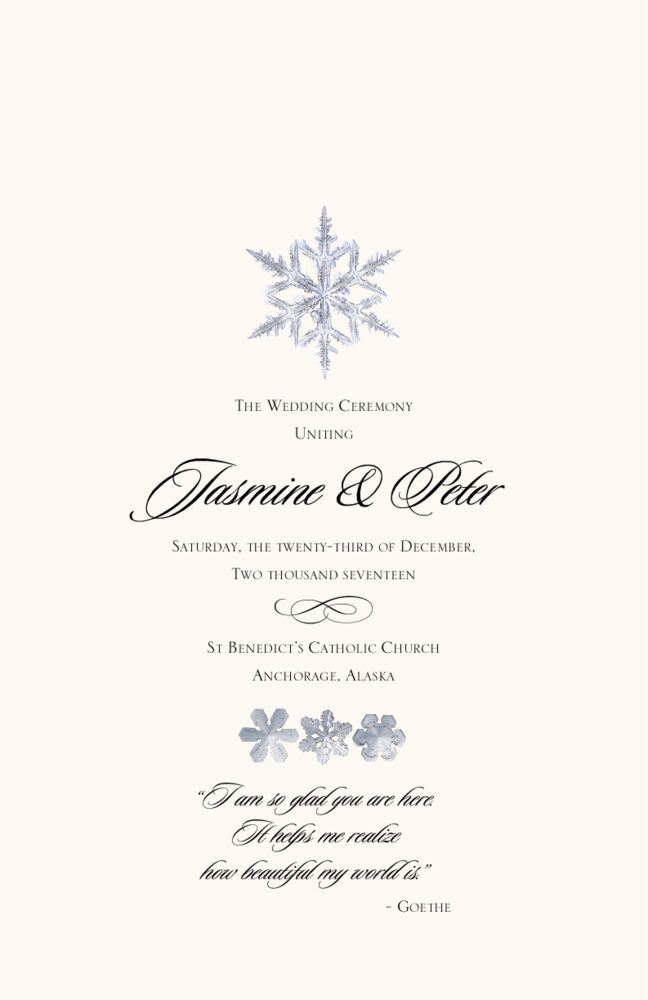Snowflake 03  Wedding Programs
