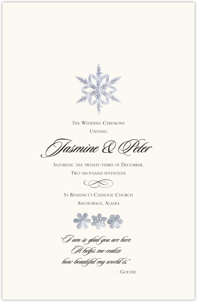 Snowflake 03  Wedding Programs
