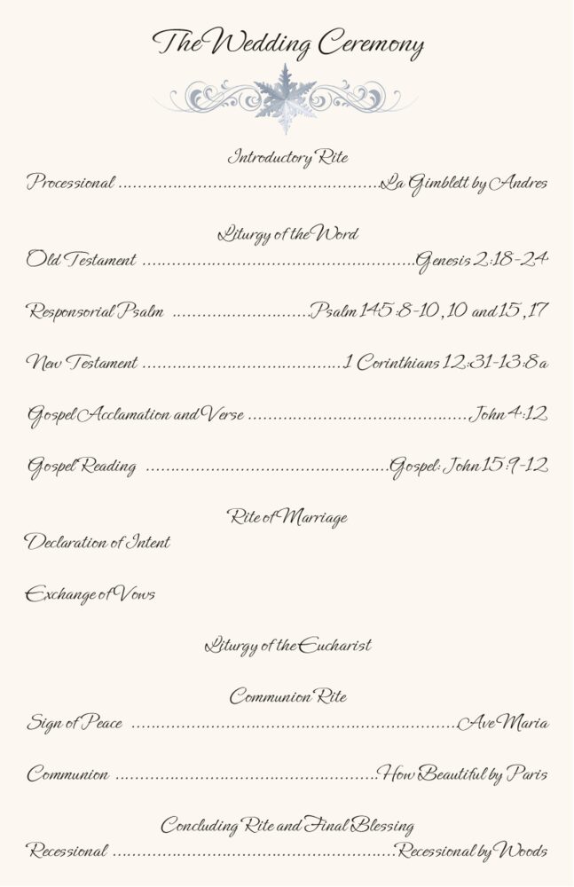 Winter Snowflake Pattern 01  Wedding Programs