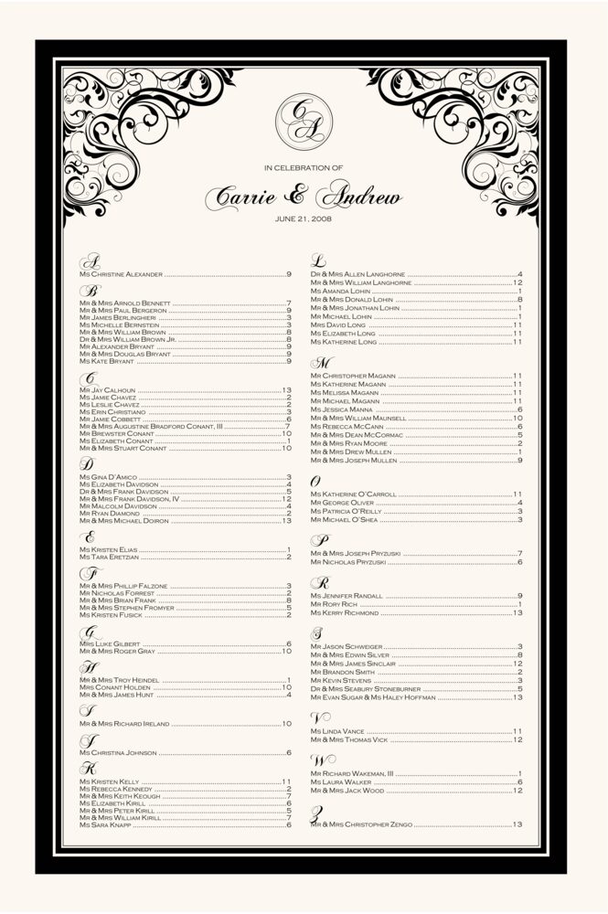 Spiral Swirl Corner  Seating Charts