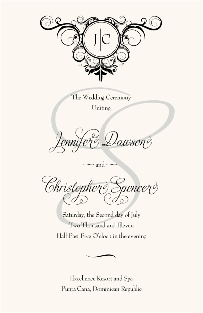 Spiral Swirl Top  Wedding Programs
