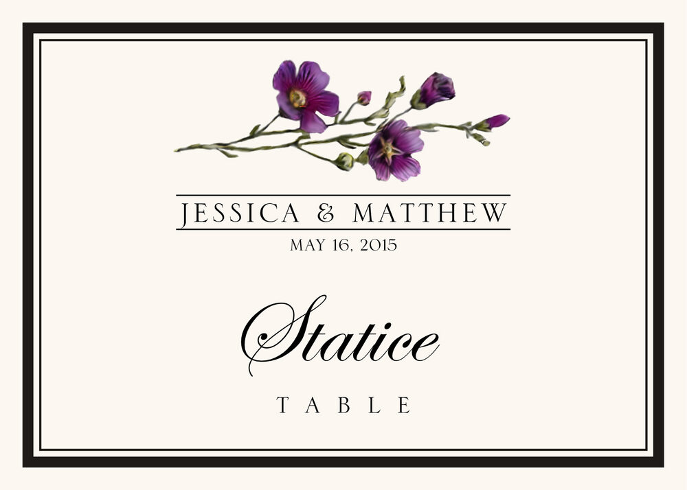 Assorted Flowers and Monogram  Table Names
