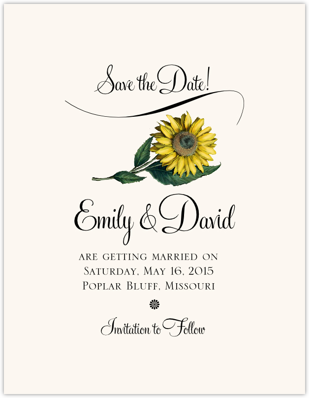 Sunflower  Save the Dates