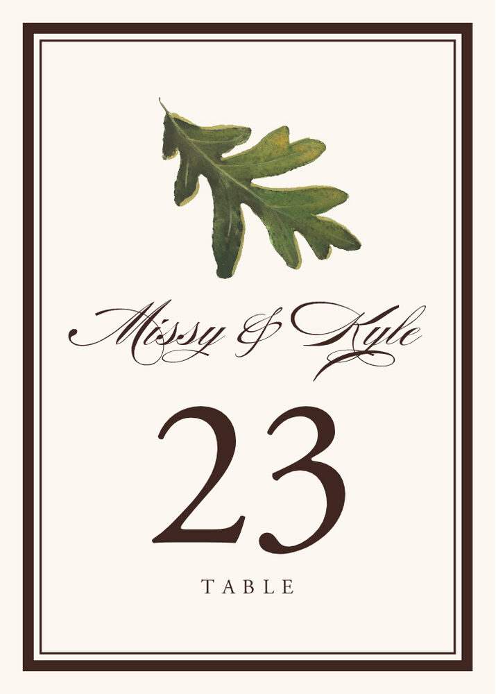 Colorful Leaves Assortment 01  Table Numbers