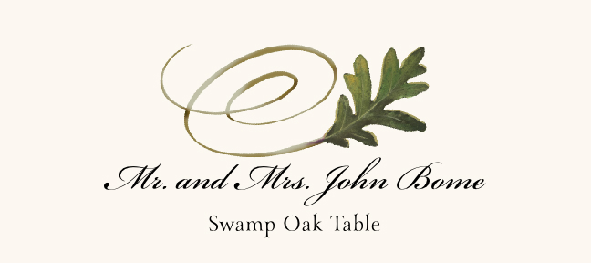Assorted Swirly Leaves  Place Cards